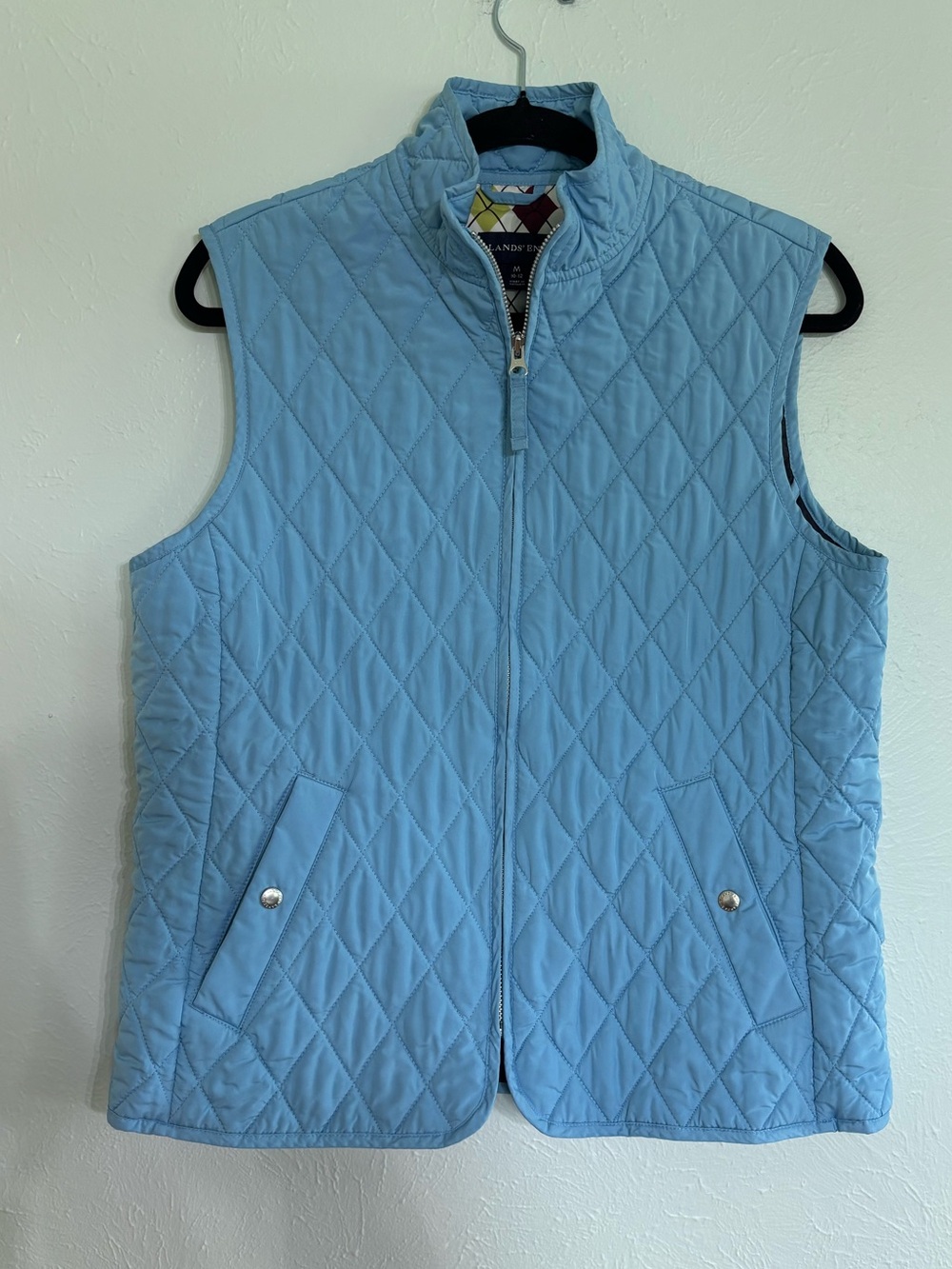 Lands' End Light Blue Quilted Sleeveless Vest